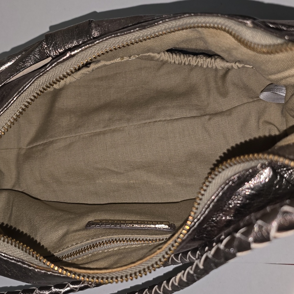 Elliot Lucca Metallic Leather Hobo Shoulder Purse - Picture 10 of 16